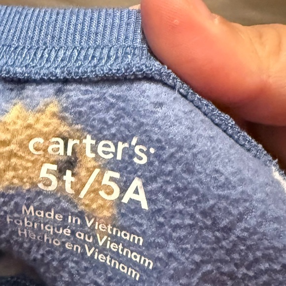 Carter's Blue Cow Print Fleece Kids Footie Pajamas size 5T - Picture 7 of 7